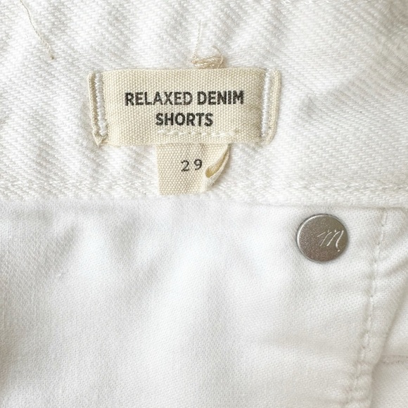 MADEWELL Relaxed Denim Shorts Raw Hem White 29 - Picture 5 of 7
